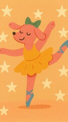 Charming ballet dog illustration