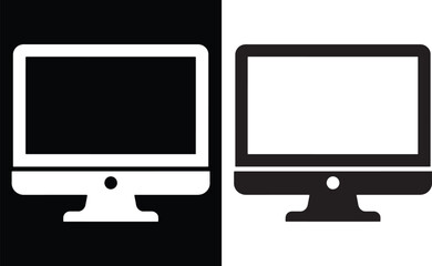 Desktop Monitor Silhouette Icon