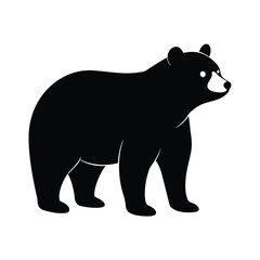 Fototapeta premium Bear icon logo minimal modern black and white vector illustration clean company