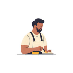 man cooking