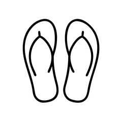 Black outline of flip-flops on a white background as icon  
