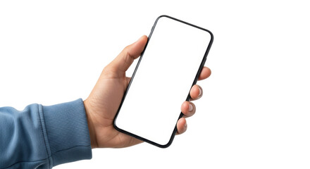 Isolated Hand Holding Smartphone with Blank Screen