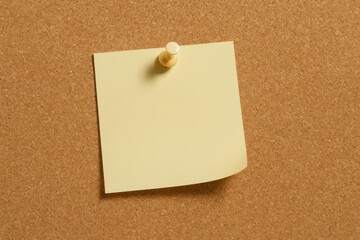 Blank note pinned corkboard.