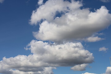 Large Clouds Floating in a Blue Sky