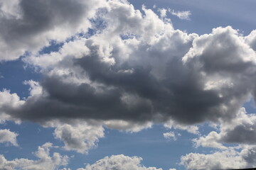 Large Clouds Floating in a Blue Sky