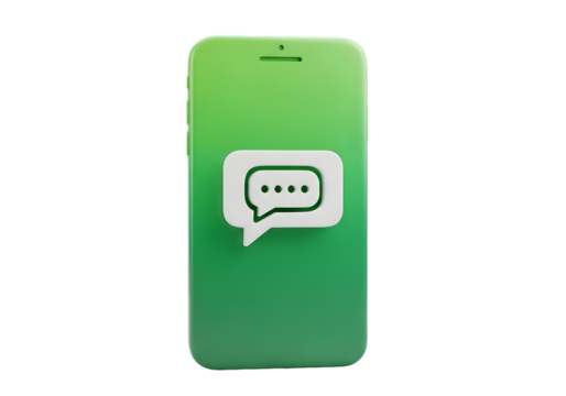 Modern smartphone with chat icon digital communication concept