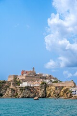 A scenic view of the City of Eivissa, Spain, Ibiza's historic old town.