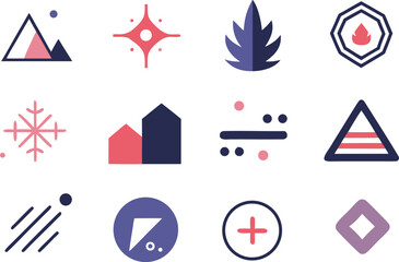 Minimalist vector graphics bundle clean modern geometric shapes and icons for design projects vector