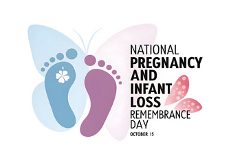 National pregnancy and infant loss remembrance day graphic with butterfly footprints