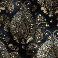 Paisley fabric pattern with intricate details seamless design