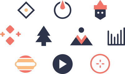 Minimalist vector graphic elements bundle clean scalable shapes icons for diverse design projects vector