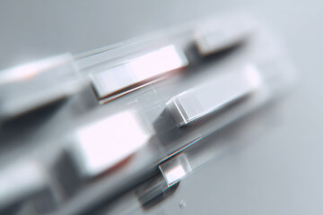 futuristic technical passport design featuring augmented reality elements and blurred white text bars