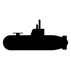 Obraz premium Black Silhouette Illustration of a Submarine in Underwater Exploration and Marine Engineering