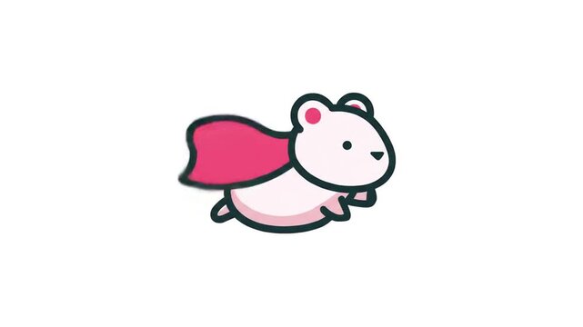 Cute superhero hamster illustration