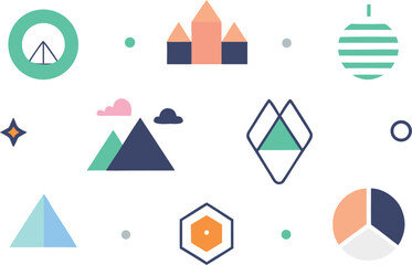 Modern minimalist vector graphics bundle clean scalable shapes geometric icons for design projects vector
