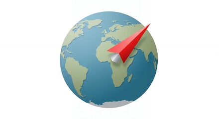 Global exploration illustration world map compass graphic