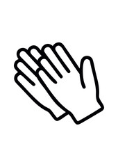 Obraz premium Clapping hands icon in minimalist style with simple outline design 