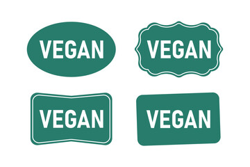 different green vegan label designs, commitment to  plant-based lifestyle