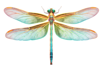 Dragonfly isolated on white isolated on transparent background