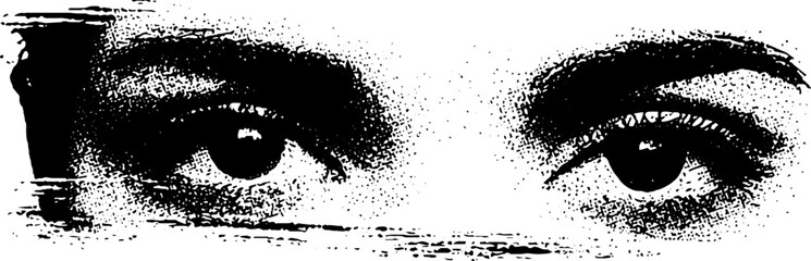 Elegant black and white eye stencil for creative design projects and urban art