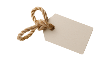 Blank hang tag with natural rope for gifts or retail packaging