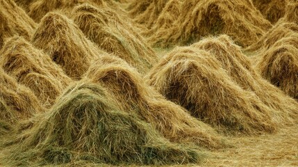 Livestock Sale. Mown Dried Grass for Feeding Farm Animals on the Farm