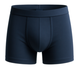 Men's cotton boxer briefs with elastic waistband in navy blue
