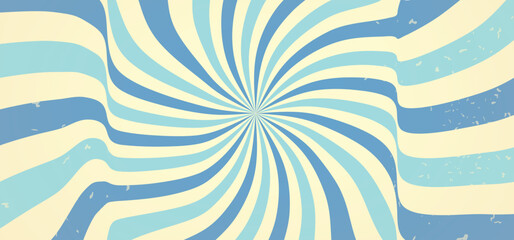 Groovy hippie 70s backgrounds. Blue square waves, swirl, twirl pattern. Twisted and distorted vector in trendy retro psychedelic style.