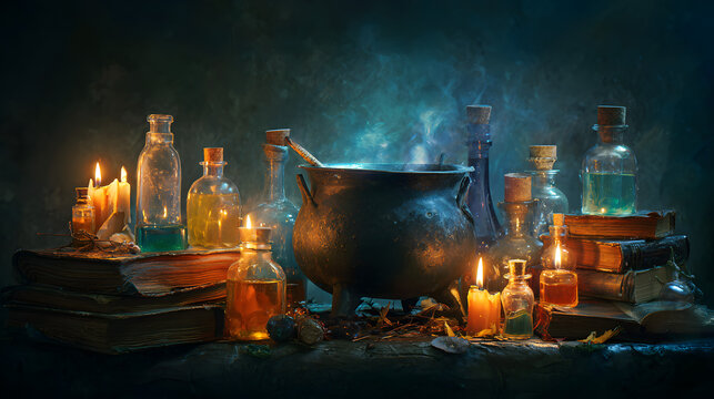 Witch potion table