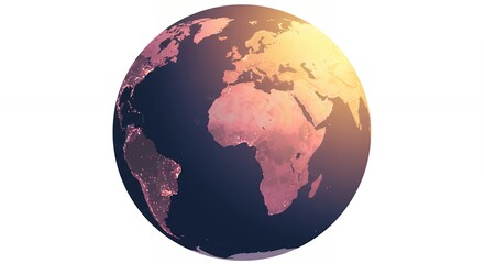 Obraz premium Detailed world map globe image