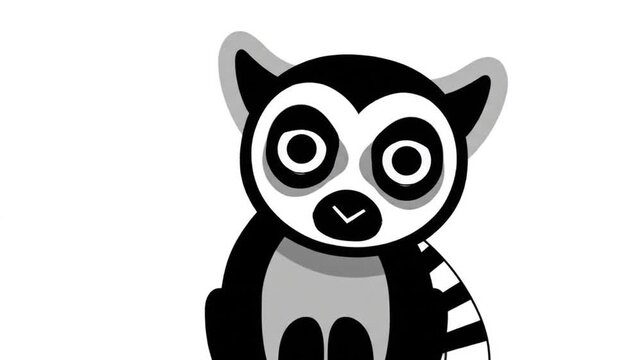 Lemur illustration black and white