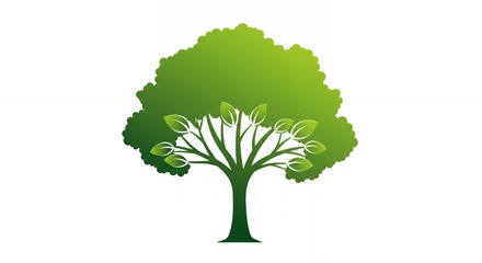 Obraz premium Green tree illustration nature logo