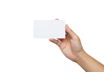 Hand Holding Blank Card – Minimalist Canvas for Customization and Communication