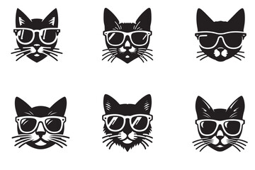 Fototapeta premium A cute set of funny black cats with various poses and illustrations, perfect for pet lovers