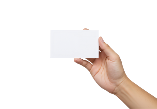 Hand Holding Blank Card – Minimalist Canvas for Customization and Communication