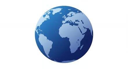 Naklejka premium Simple blue globe illustration world map modern design