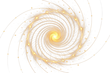 Abstract golden spiral design isolated on transparent background