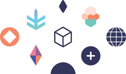 Modern minimalist vector logo elements bundle clean scalable graphic design shapes vector