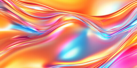 Obraz premium Abstract fluid glass design in vibrant orange and pink hues Generative AI