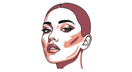 Modern Graphic Illustration of a Beautiful Womans Face.