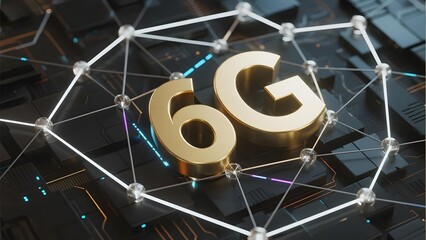6G Technology Concept with Interconnected Nodes