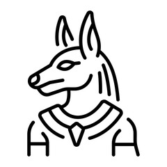 A line style icon showing anubis