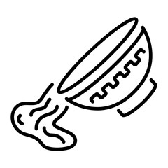 An outline style icon depicting ancient bowl