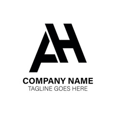 Modern AH Monogram Logo Design - Elegant Business Company Name & Tagline Graphic