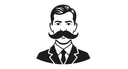 Stylish man with prominent handlebar mustache illustration.