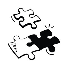 Puzzle pieces icon representing teamwork, business problem solving, strategy.