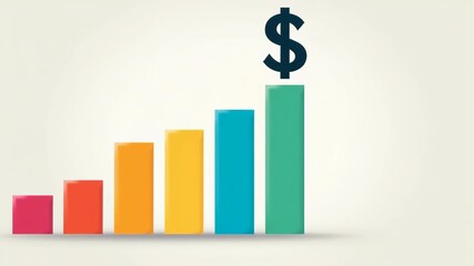 Increase in Revenue and Tax Hike Concept with Colorful Bar Graph and Dollar Sign Symbol Illustrating Financial Growth - Powered by Adobe
