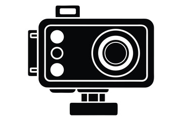 action camera silhouette vector art icon
