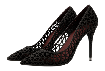 3D-printed lattice design high heels with a pointed toe