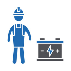 Electrical worker Vector Icon which can easily modify or edit